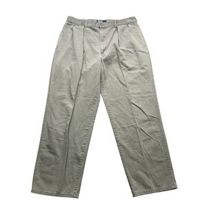 Polo Ralph Lauren Chino Pants Men's 36x30 Khaki Pleated Cotton Dress Casual